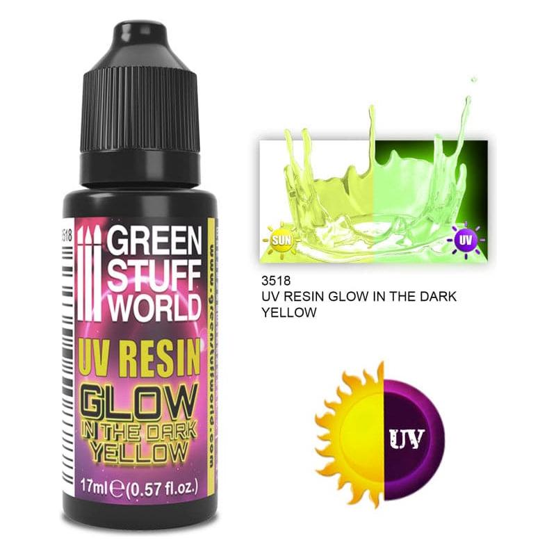 GREEN STUFF WORLD UV Resin 17ml Yellow - Glow in the Dark