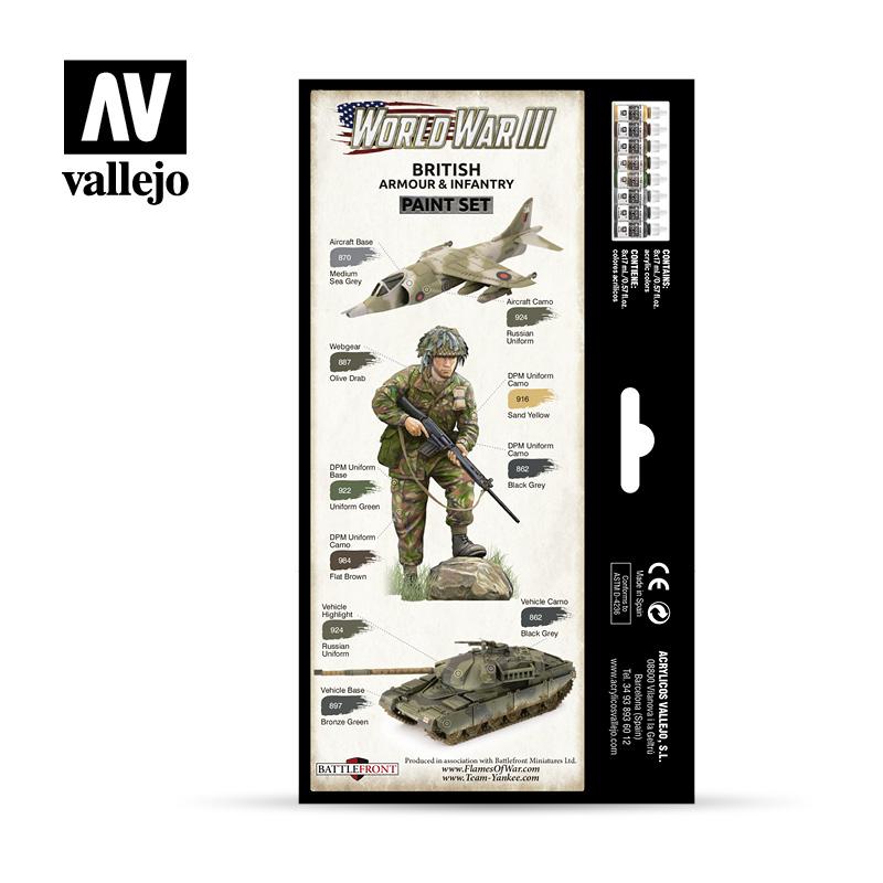 VALLEJO Model Colour WWIII British Armour & Infantry 8 Colo