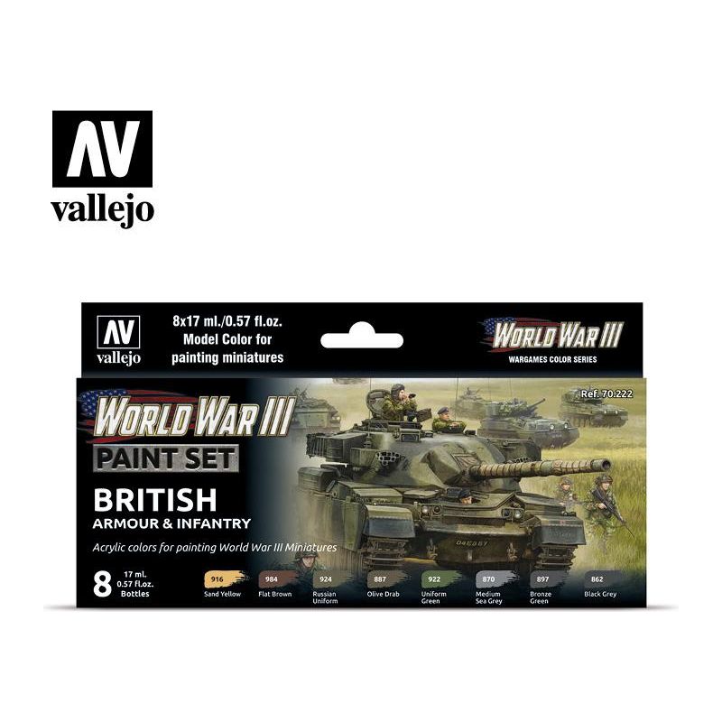 VALLEJO Model Colour WWIII British Armour & Infantry 8 Colo