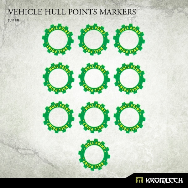 KROMLECH Vehicle Hull Points Markers (Green) (10)