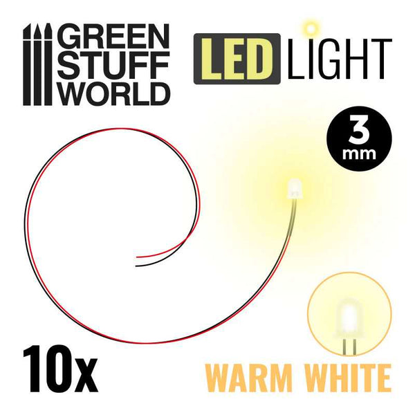 GREEN STUFF WORLD Warm White LED Lights - 3mm