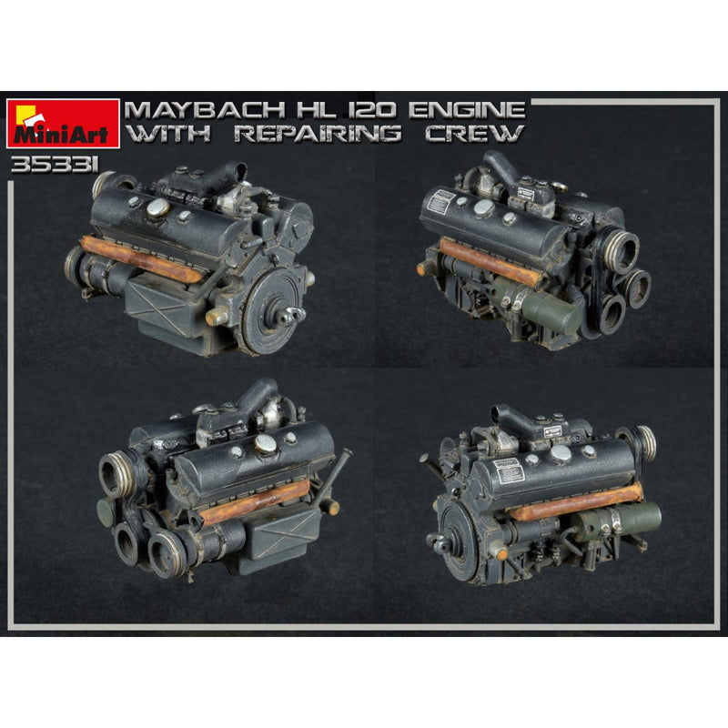 MINIART 1/35 Maybach HL 120 Engine for Panzer III/IV Family with Repair Crew