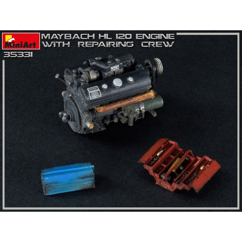 MINIART 1/35 Maybach HL 120 Engine for Panzer III/IV Family with Repair Crew
