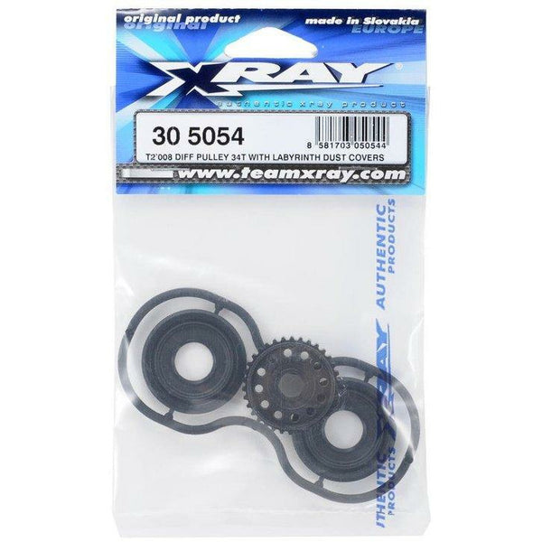XRAY T2'008 Diff Pulley 34T with Labyrinth Dust Covers