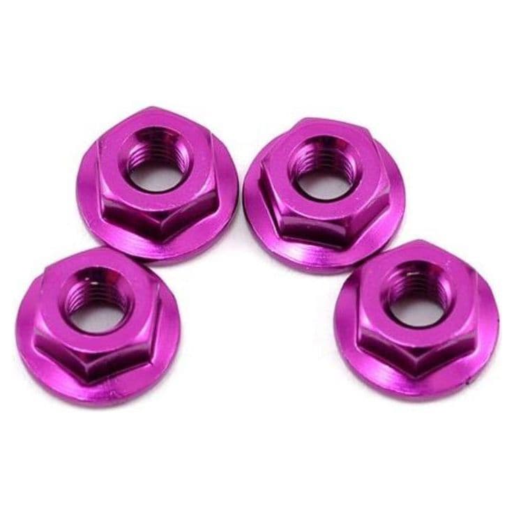 YOKOMO Serrate Aluminum Flanged Nut(Purple 4pcs)